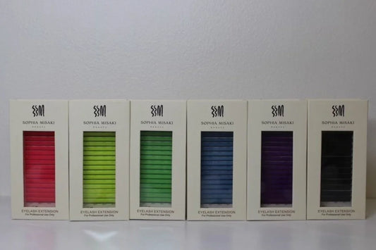 Box of Colored Eyelash Extensions